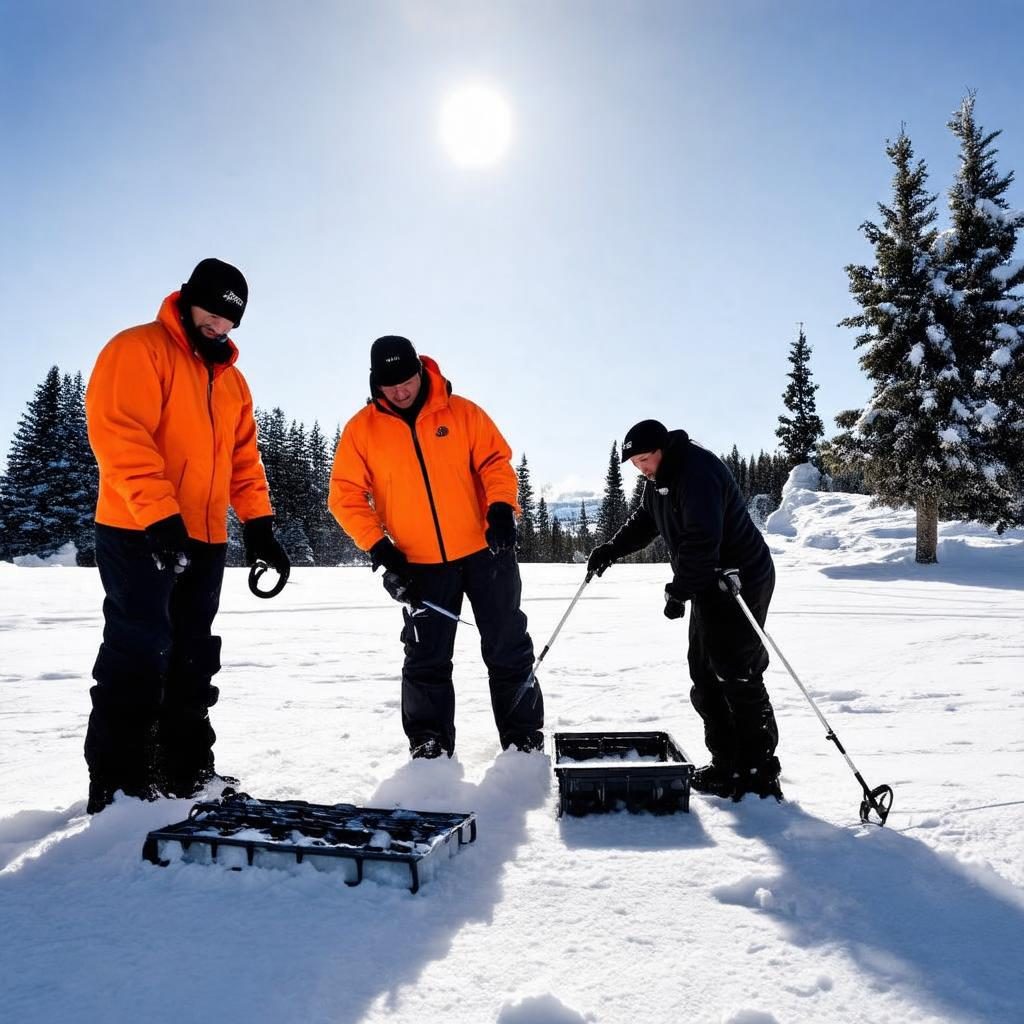Scottsdale Ski Machine crew setting up event equipment