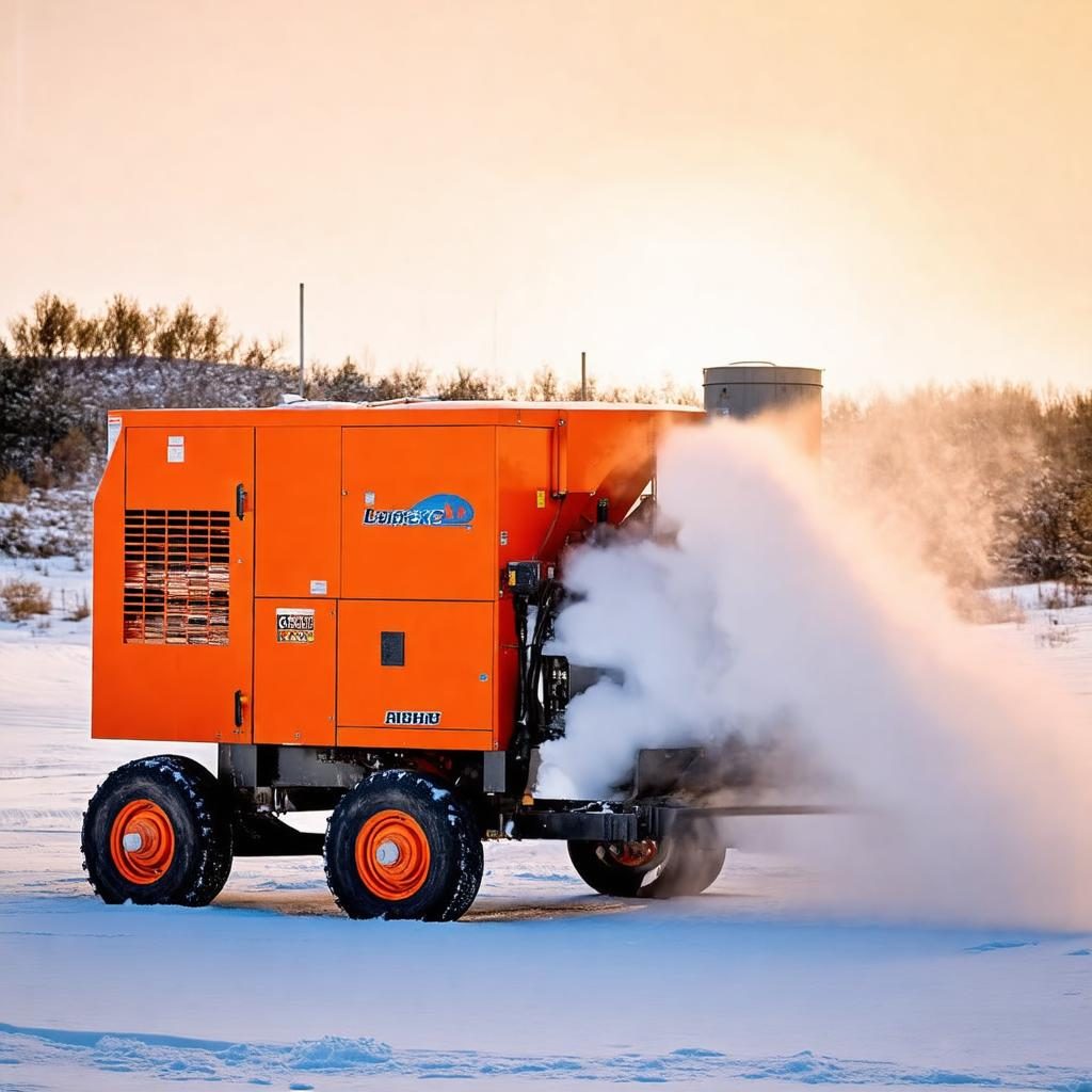 Professional snow machine equipment in operation